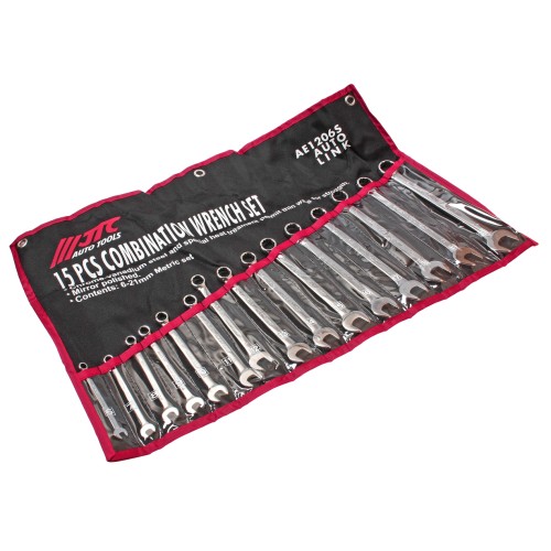 Набор ключей комбинированных 6-21мм 15 предметов в планшете JTC