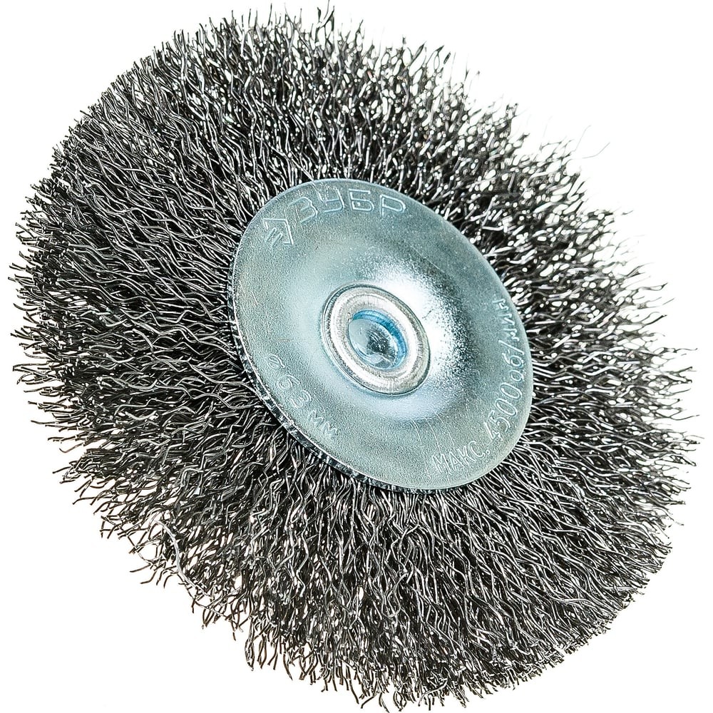 ЗУБР 63 мм, витая, стальная проволока 0.3 мм, щетка дисковая для дрели, Профессионал (35198-063)