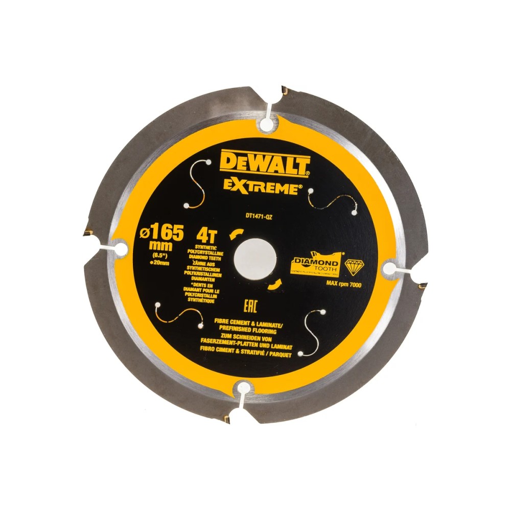 Диск пильный DeWalt твердосплавный 165х20 мм, 4 зуба DIAMOND TOOTH DT1471