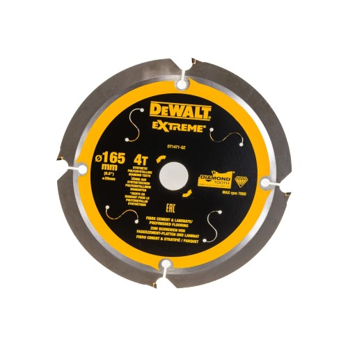 Диск пильный DeWalt твердосплавный 165х20 мм, 4 зуба DIAMOND TOOTH DT1471