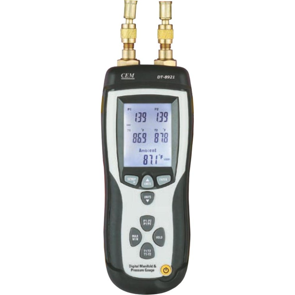 Манометр дифференциальный двухканальный - термометр СЕМ DT-8921