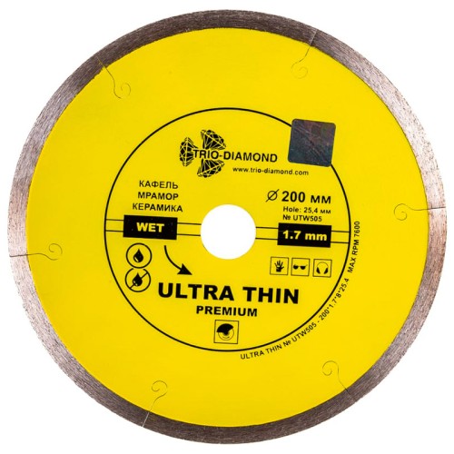 Диск алмазный по керамике и мрамору Trio-Diamond Hot press 200x25.4мм (UTW505)
