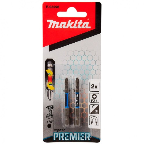 Бита Makita Impact Premier PZ1x50мм 2шт (E-03296)