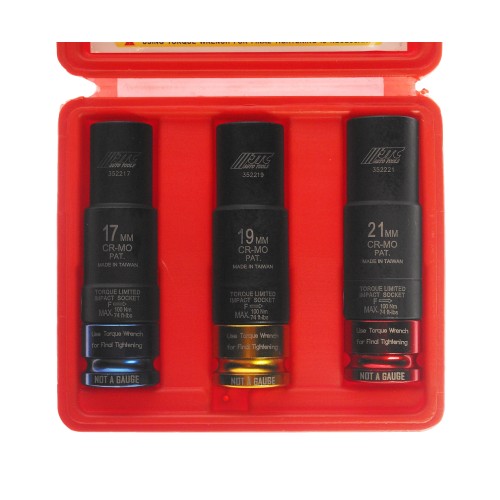 Набор головок торцевых ударных с фиксированным усилием 17,19,21мм 3 предмета в кейсе JTC