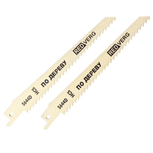 Полотно для сабельной пилы по дереву REDVERG S644D HCS 150мм 2шт (820441)