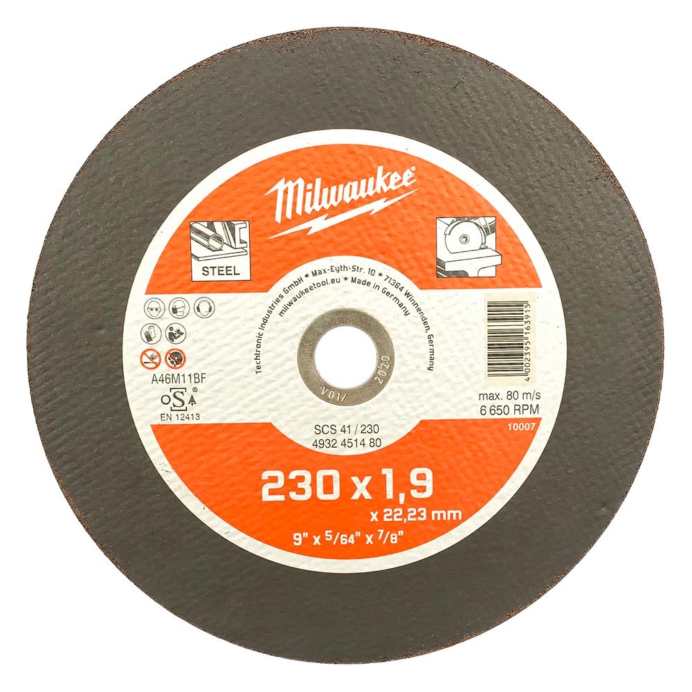 Круг отрезной по металлу Milwaukee SCS 230x1.9x22.2мм (480)