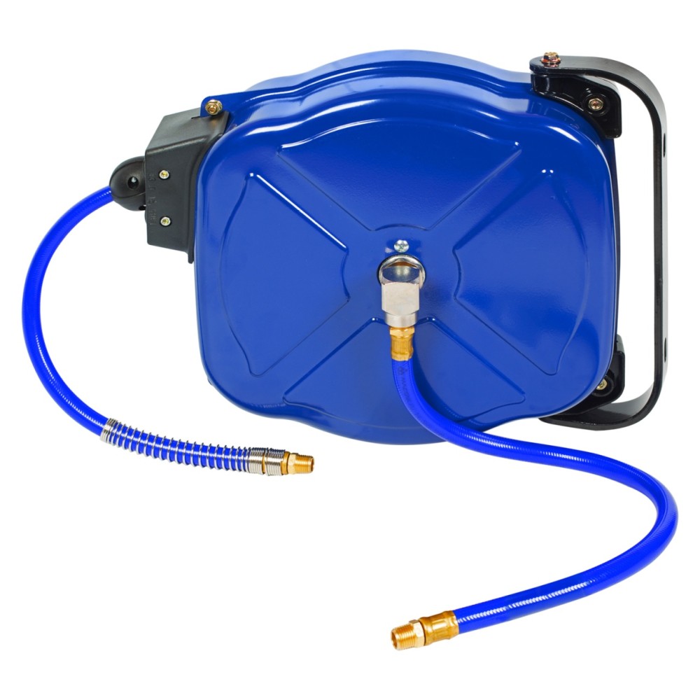 Шланг пневматический 10х15 мм, 10 м, на автоматической катушке, полиуретановый, резьба 1/4" МАСТАК 6