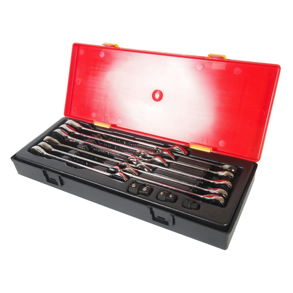 Набор ключей рожково-накидных трещоточных 14 предметов в кейсе JTC