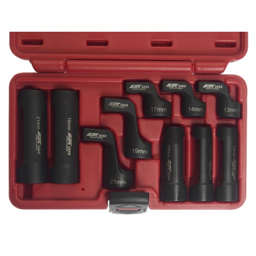 Набор головок для кислородных датчиков (3/8"-13,14,17мм; 1/2"-19,21мм) 10 предметов JTC