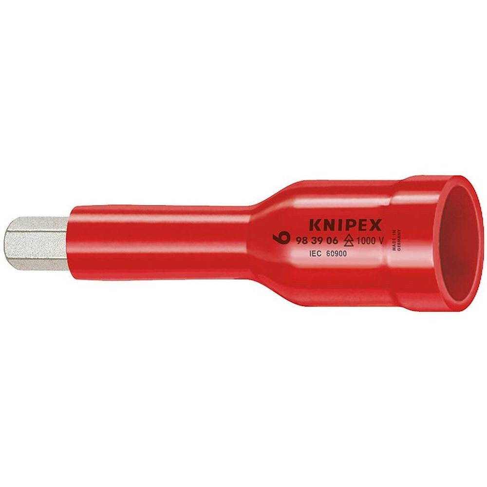 Головка торцевая VDE 1/2" с вставкой-битой с внешним шестигранником 10 мм, диэлектрическая