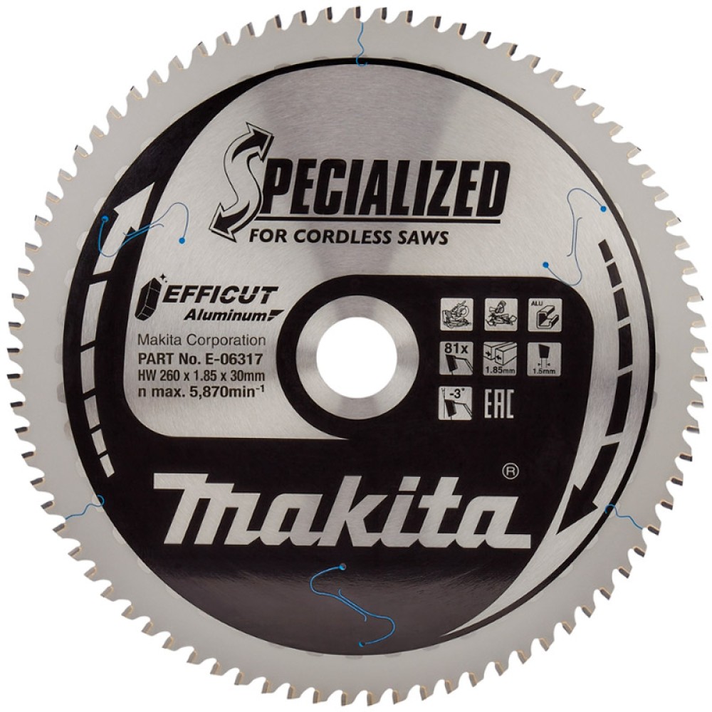 Диск пильный по алюминию Makita 260x30мм 81T (E-06317)