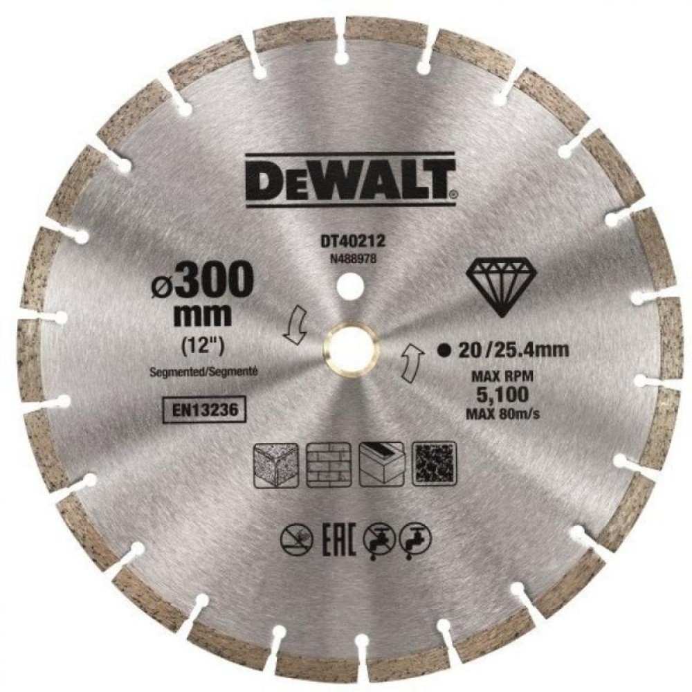 Круг алмазный универсальный DeWalt DT40212 300x25.4/20мм