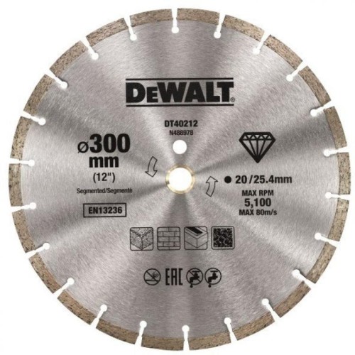 Круг алмазный универсальный DeWalt DT40212 300x25.4/20мм