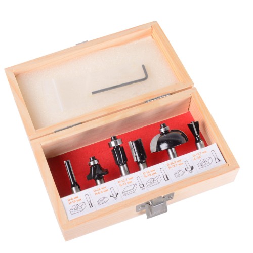 Набор фрез по дереву Вихрь 6шт (хвостовик 8мм), кейс