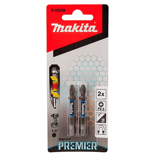Бита Makita Impact Premier PZ2x50мм 2шт (E-03305)