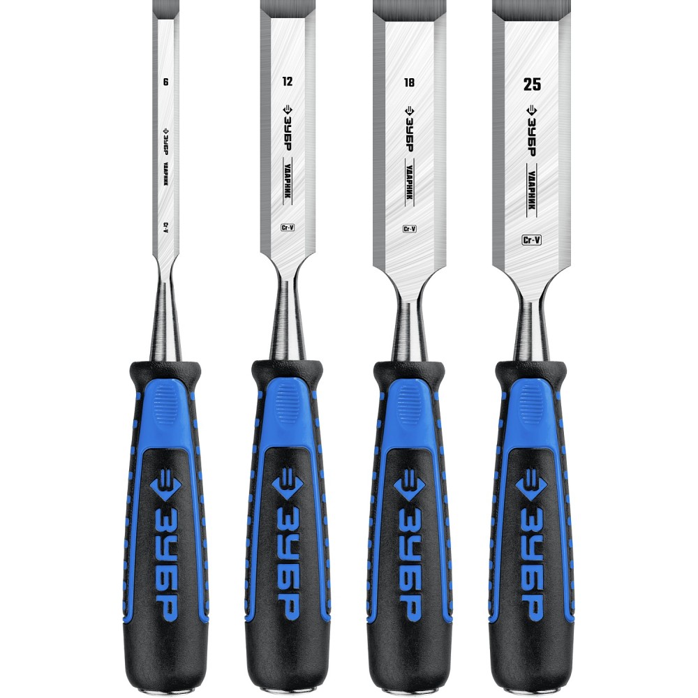 ЗУБР Ударник, 4 предм, набор стамесок-долот, Профессионал (18097-H4)