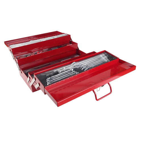 Набор инструментов 108 предметов 1/4",1/2" в переносном инстр. ящике 535х258х225мм (5 лотков) JTC