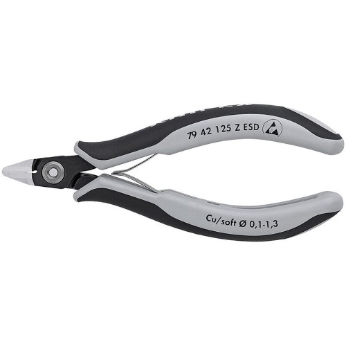 Бокорезы прецизионные ESD, острая головка, для мягких материалов, 125 мм, 2-комп антистатические руч