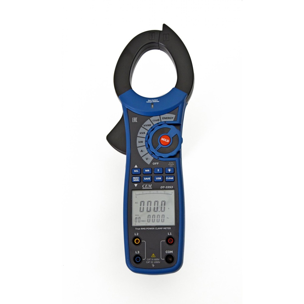 Клещи электроизмерительные, ваттметр СЕМ DT-3353
