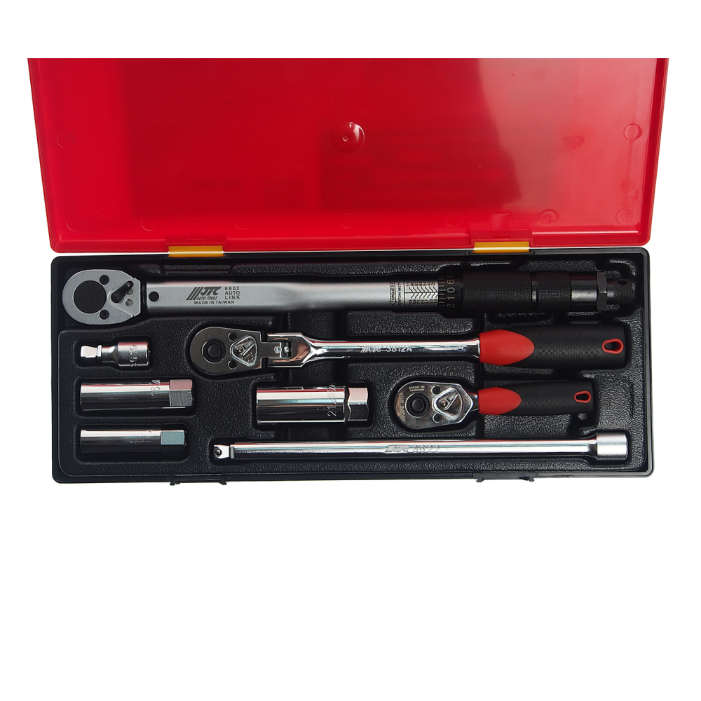 Набор головок для свечей зажигания с динамометрическим ключом 3/8" 8 предметов в кейсе JTC-K3084