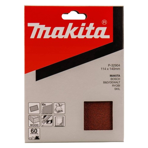 Шлифлист Makita 114х140мм P60 10 шт (P-32904)
