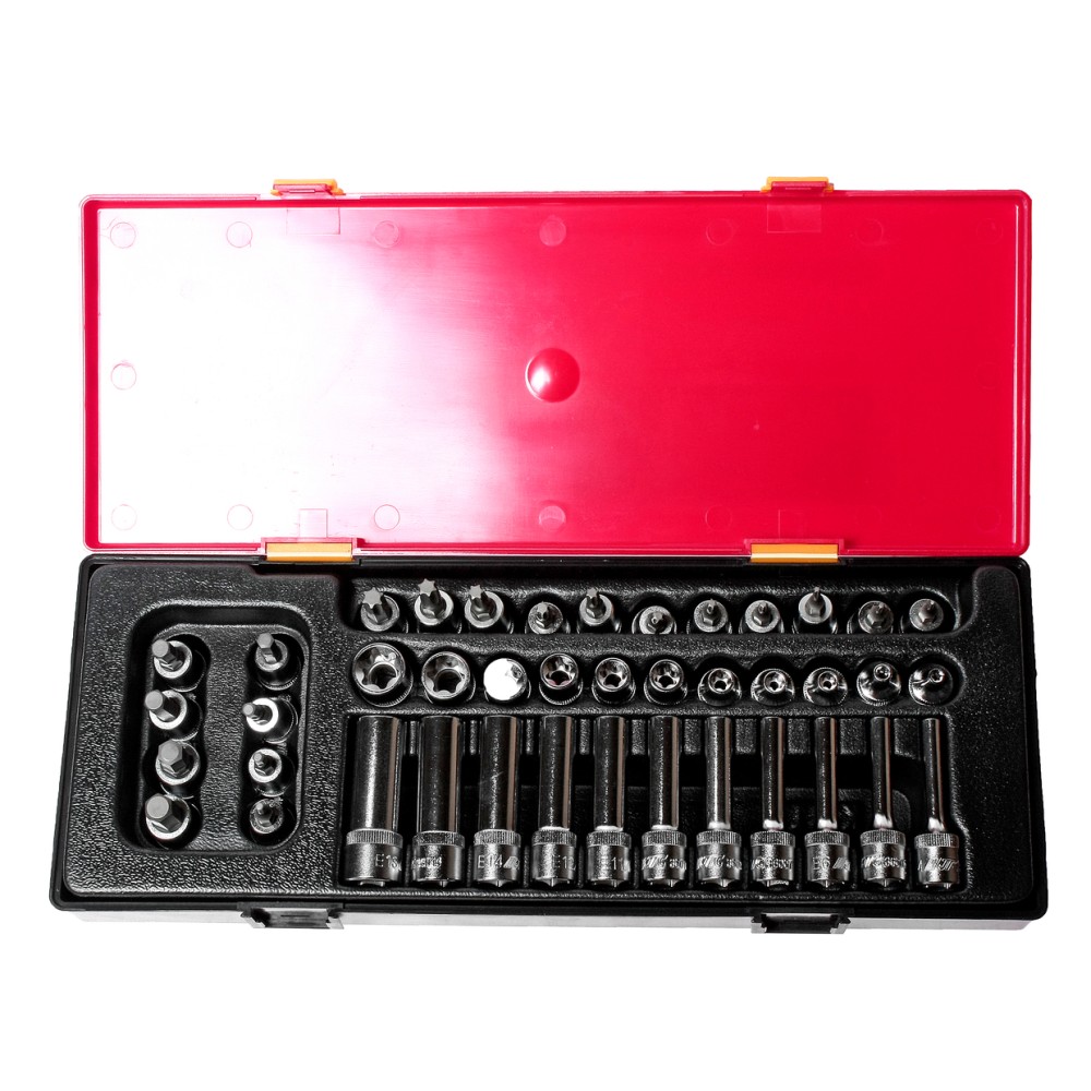 Набор головок торцевых 3/8" TORX,HEX 41 предмет в кейсе JTC