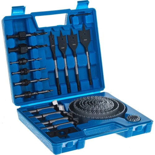 ЗУБР 28 предм., набор коронок по дереву и сверл (29555-H28)