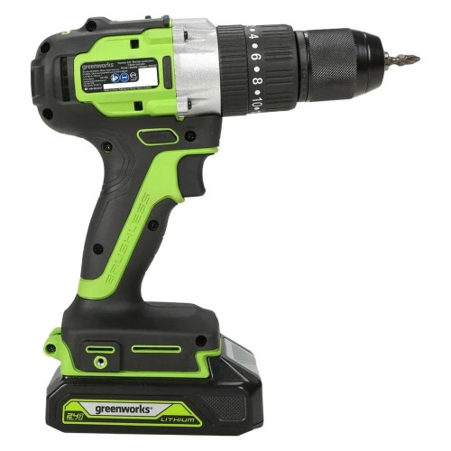 Аккумуляторная дрель-шуруповерт Greenworks GD24DD60K2 ударная