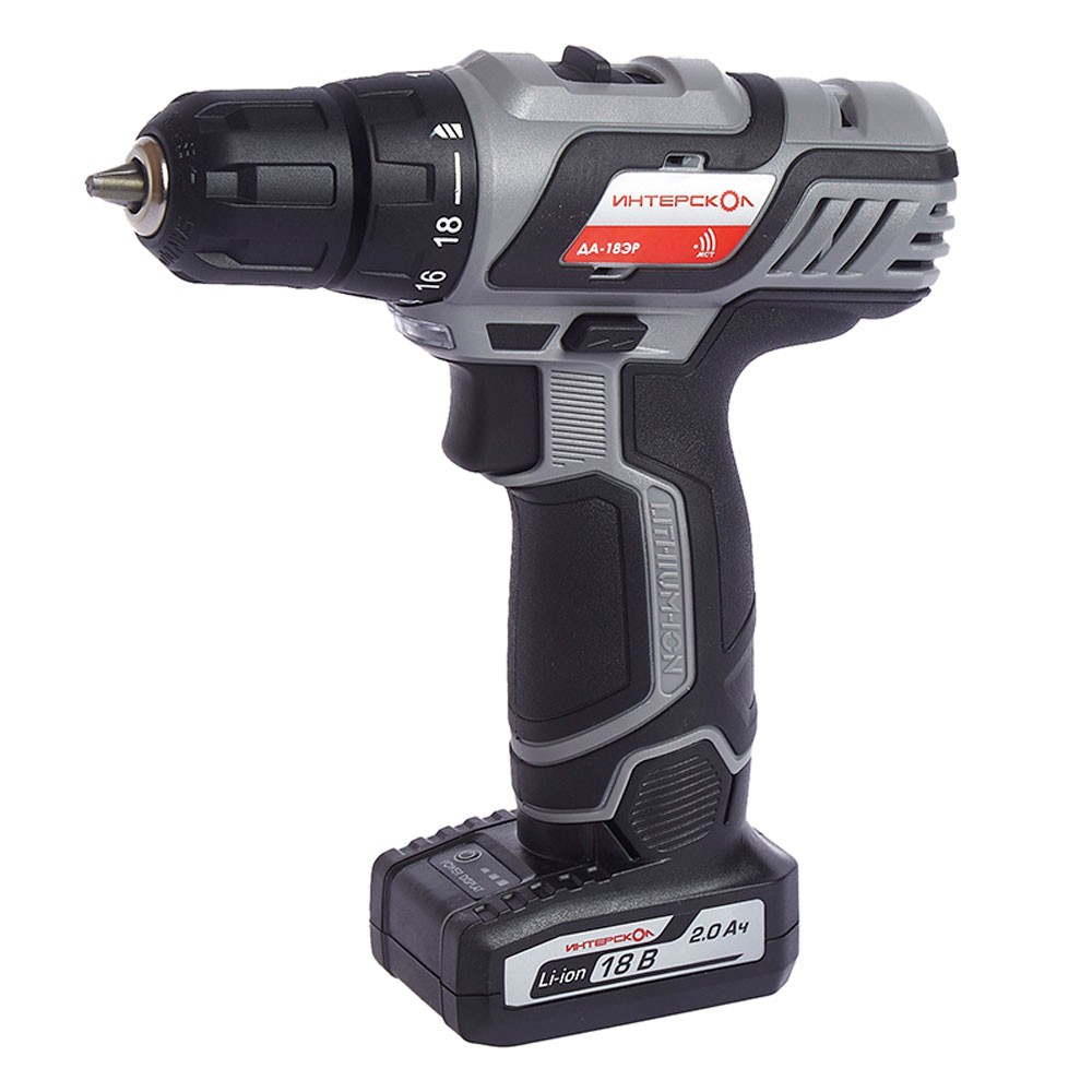 Аккумуляторная дрель-шуруповерт ИНТЕРСКОЛ ДА-18 ЭР ПРОМО 30 лет