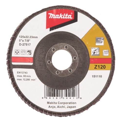 Круг лепестковый торцевой Makita 125x22.2мм P120 (D-27517)