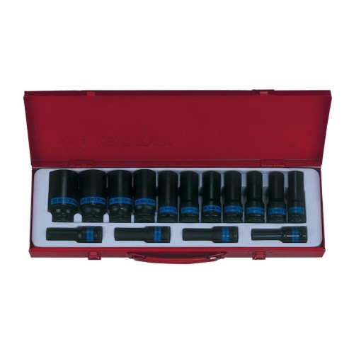 Головок торцевых комплект глубоких ударных 6гр 10-32ММ 15 предметов 1/2", KINGTONY