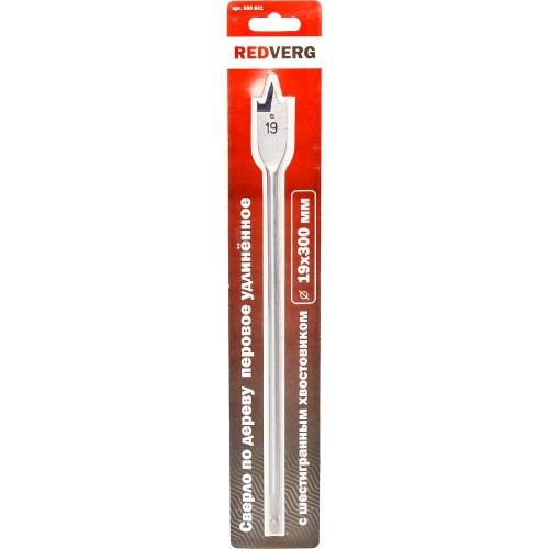 Сверло по дереву REDVERG HCS 19x300мм перовое (600841)