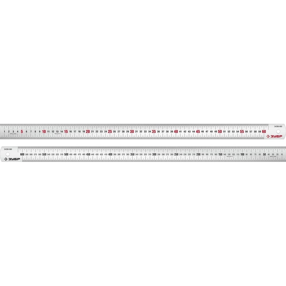 ЗУБР Про-60, длина 0.60 м, усиленная нержавеющая линейка, Профессионал (34280-060)