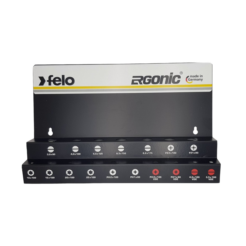 Felo Набор отверток SL/PZ/PH/Tx Ergonic и отверток VDE на стальной стойке, 17 шт 40091743