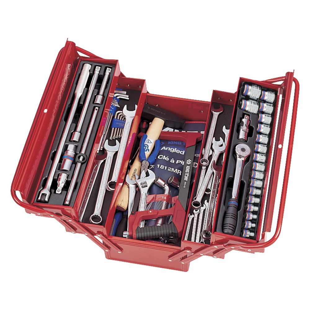 Набор инструментов универсальный, раскладной ящик, 88 предметов KING TONY 902-089MR01