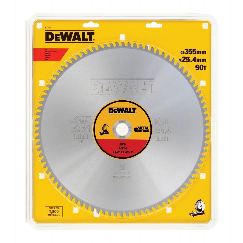 Диск пильный по металлу DeWalt METAL CUTTING DT1927 355х25.4мм 90T
