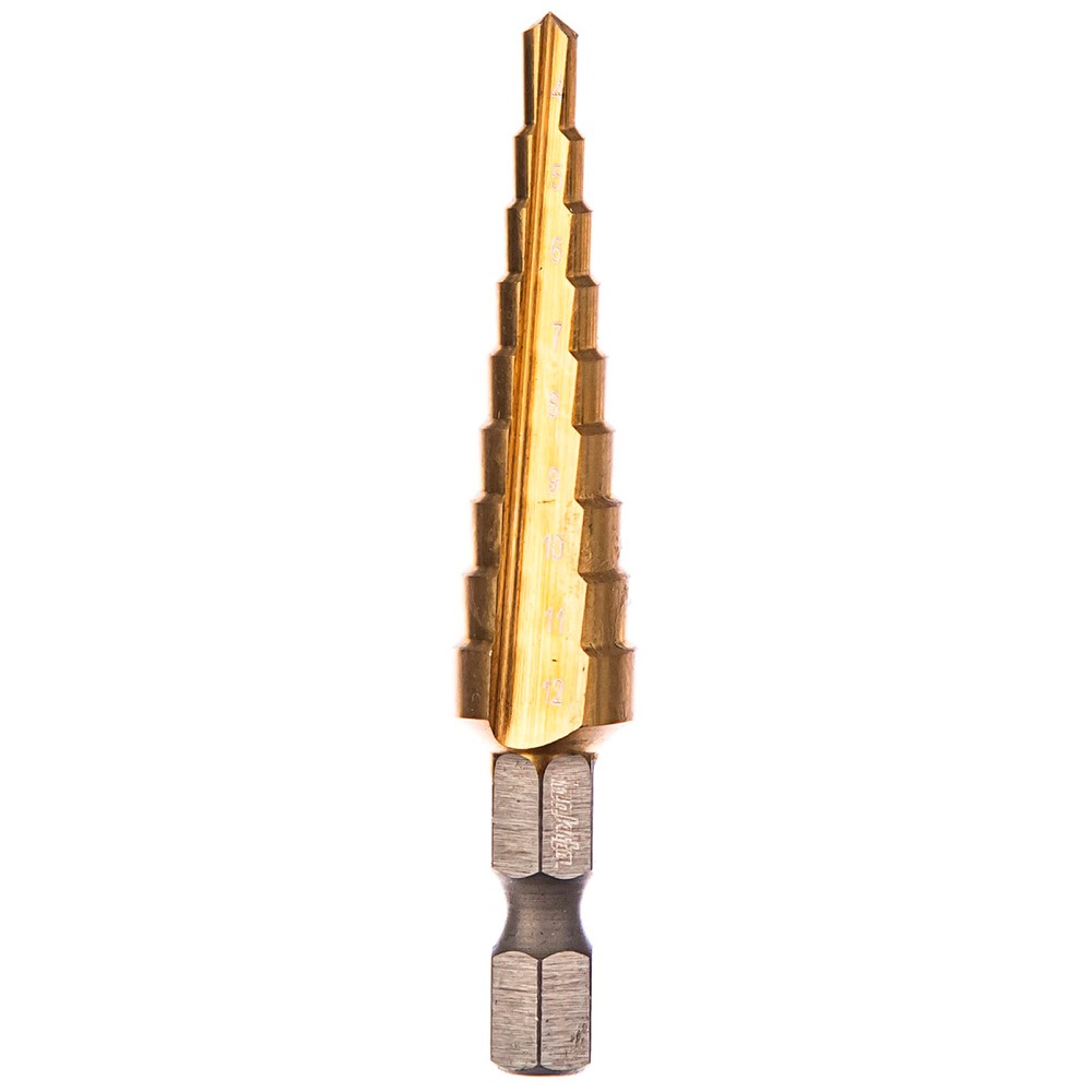Сверло по металлу Makita HSS-TiN 4-12мм ступенчатое (D-40113)