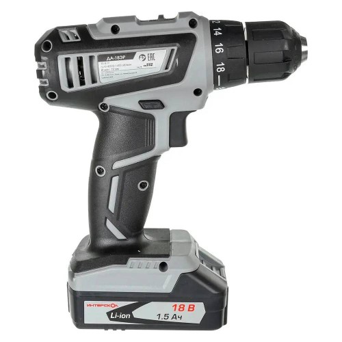 Аккумуляторная дрель-шуруповерт ИНТЕРСКОЛ ДА-18 ЭР ДМ