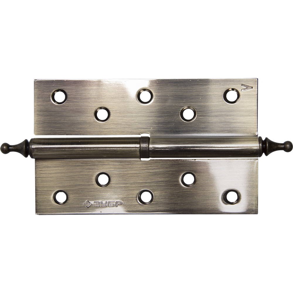 ЗУБР 125 х 75 х 2.5 мм, разъемная, левая, цвет старая латунь (AB), 2 шт, карточная петля (37605-125-5L)