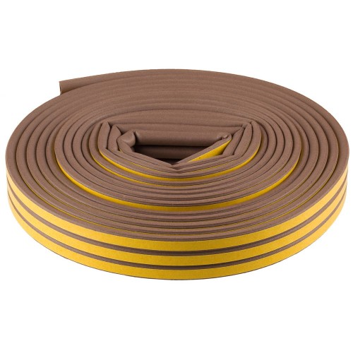 ЗУБР 16 м, D-профиль, коричневый, самоклеящийся резиновый уплотнитель (40930-016)