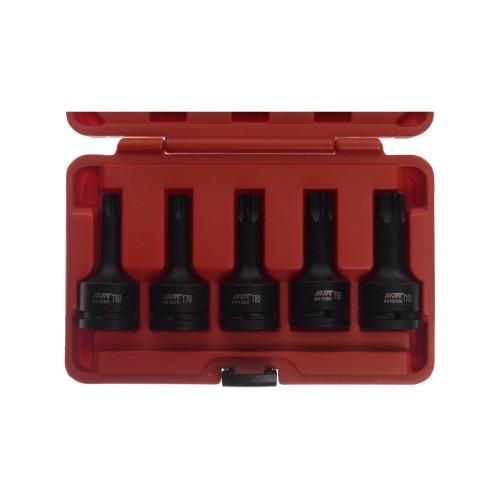 Набор головок ударных TORX 3/4" 5 шт.(T60,T70,T80,T90,T100) L=100мм в кейсе JTC