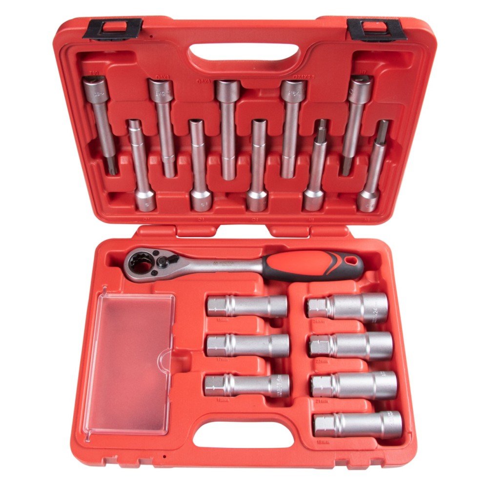 Набор торцевых головок и насадок для обслуживания амортизационных стоек, кейс, 18 предметов МАСТАК 1