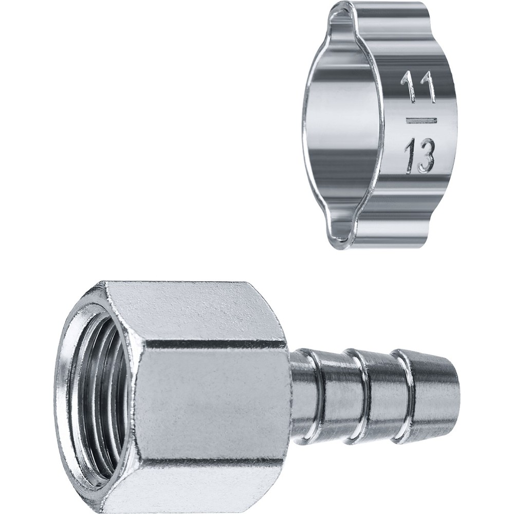 ЗУБР штуцер _елочка_, 8 мм - 1/4_F, переходник с обжимным хомутом, Профессионал (64923-1/4-08)