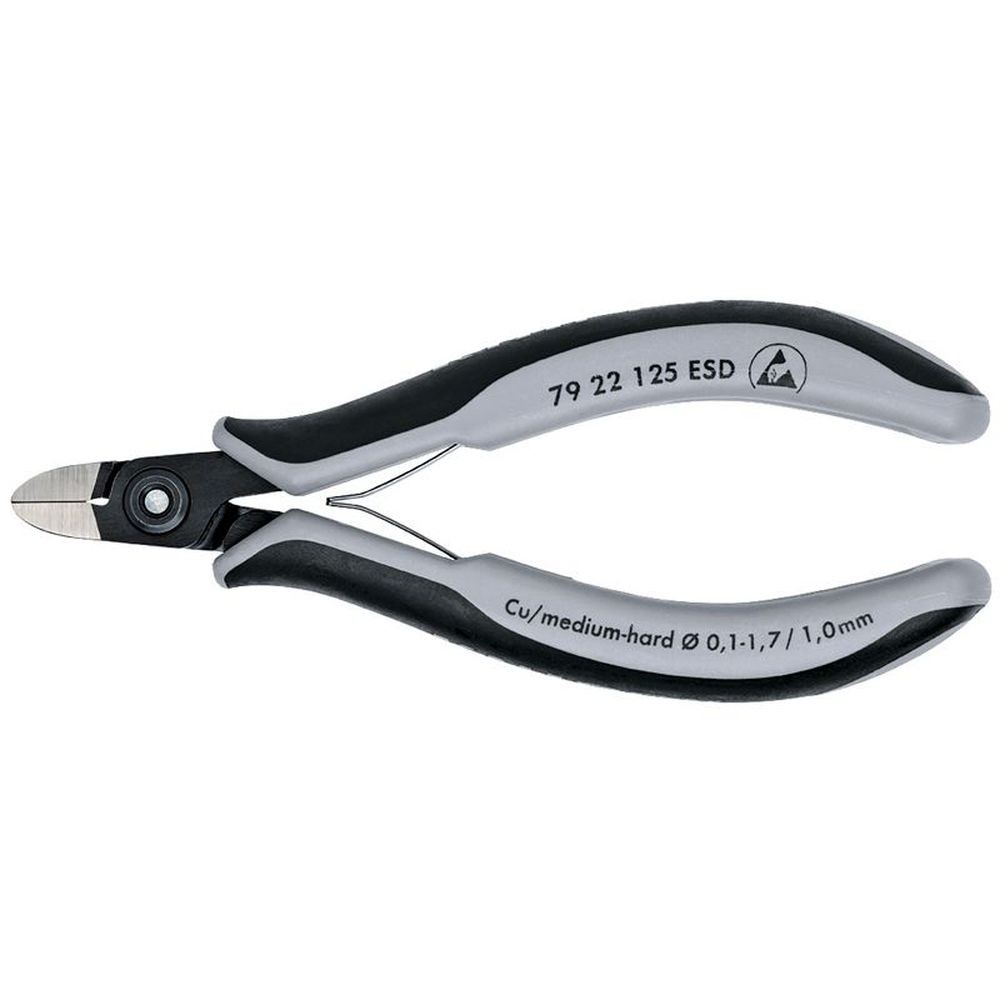 Бокорезы прецизионные ESD, округлая головка, 125 мм, 2-комп антистатические ручки (KN-7922125ESD)