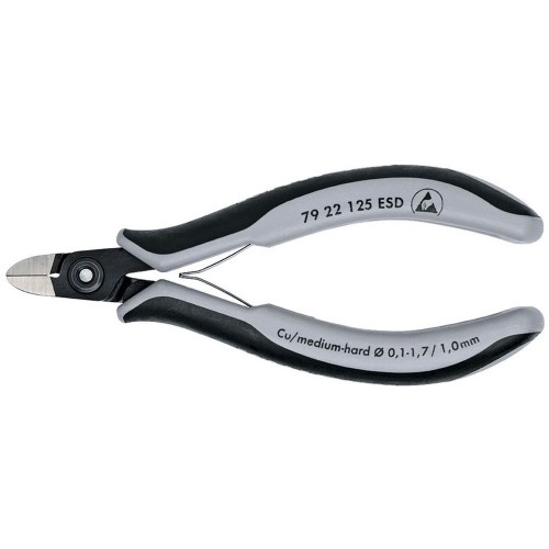 Бокорезы прецизионные ESD, округлая головка, 125 мм, 2-комп антистатические ручки (KN-7922125ESD)