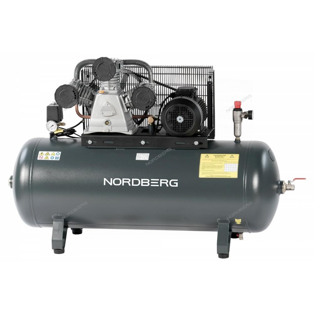 Компрессор поршневой с ременной передачей 380В, ресив. 270л, 950л/мин NORDBERG NCP300/950