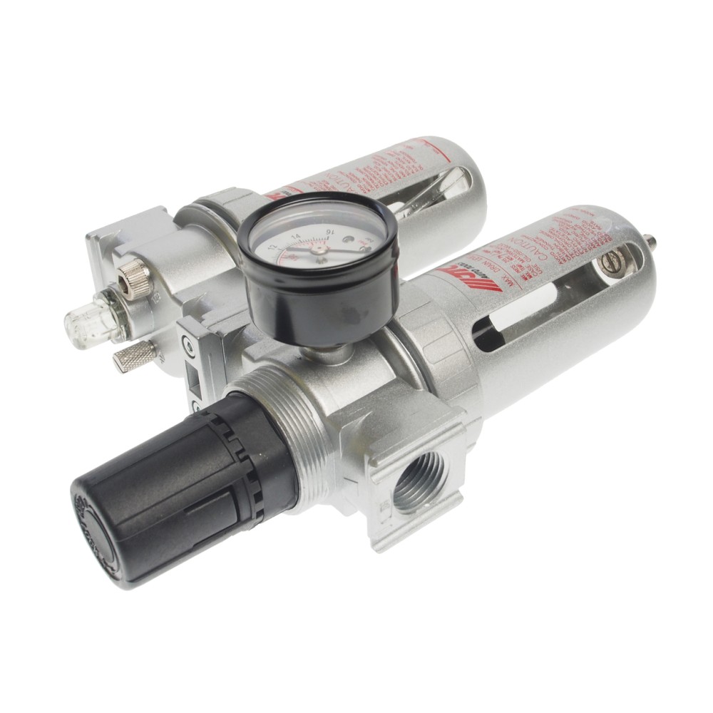 Блок подготовки воздуха (лубрикатор,осушитель) 1/2" металл. переключ. 215PSI 3000л/мин. 150 мл JTC