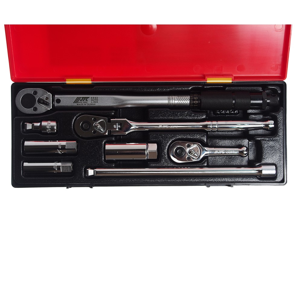 Набор головок для свечей зажигания с динамометрическим ключом 3/8" 8 предметов в кейсе JTC-K3083