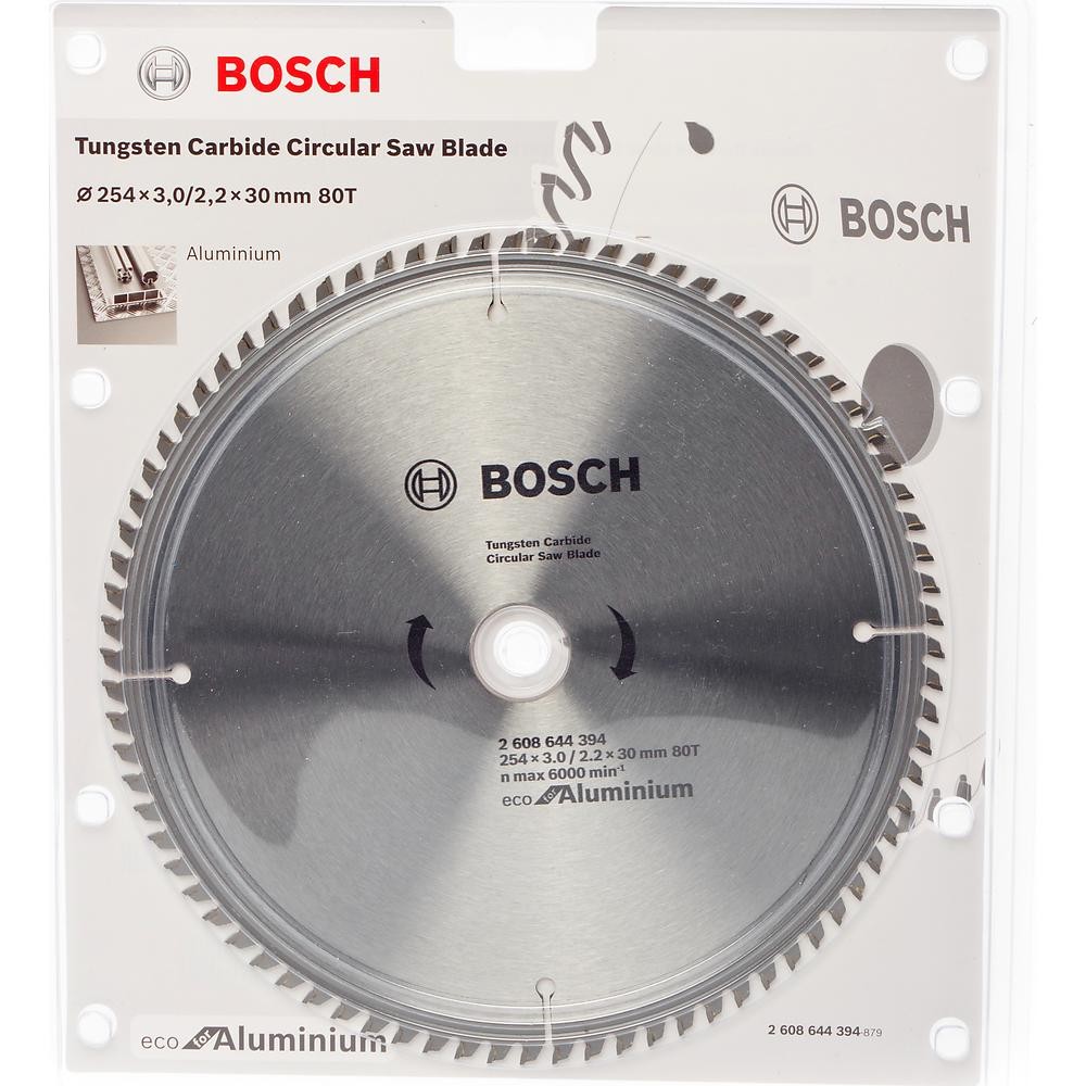 Диск пильный по алюминию Bosch ECO 254х30мм 80T (394)