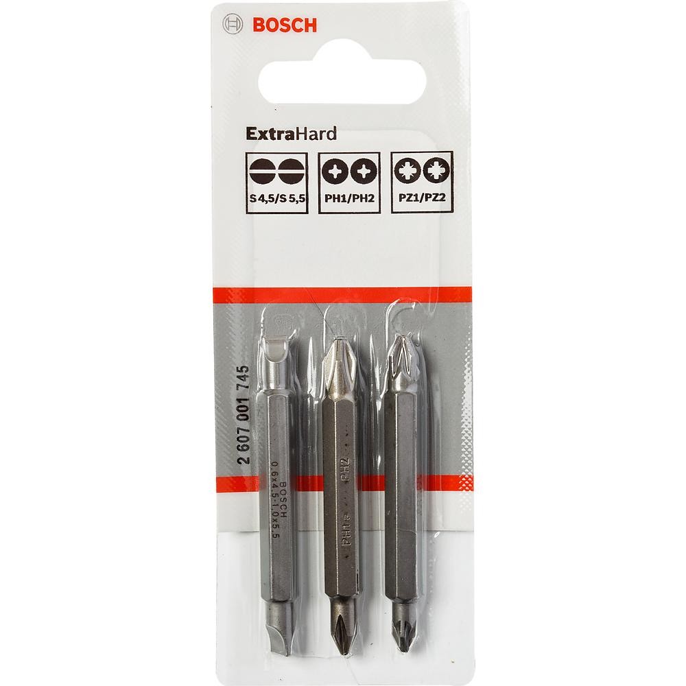 Набор бит Bosch 60мм двусторонние 3шт (745)